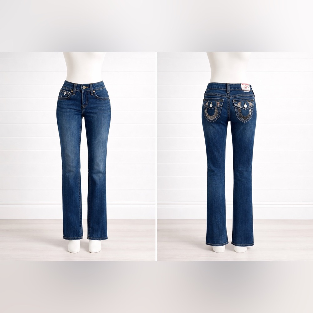 True Religion - Billy Bootcut Jean - Sz. 27 Flap Button Horseshoe Pockets